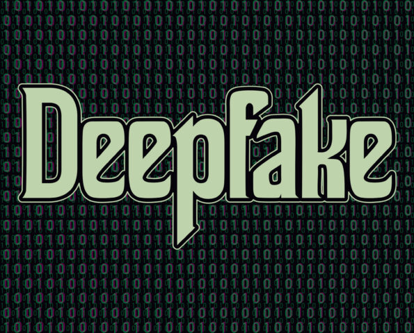 Deepfake concept vector image with binary background