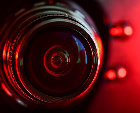 Camera lens and red backlight