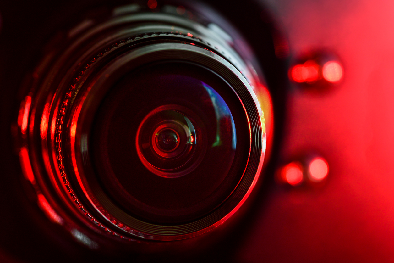Camera lens and red backlight